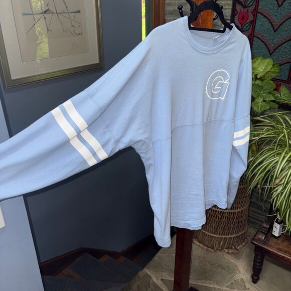 Women's Georgetown University Light Blue Oversized Long Sleeve T-Shirt, size M - Picture 5 of 9